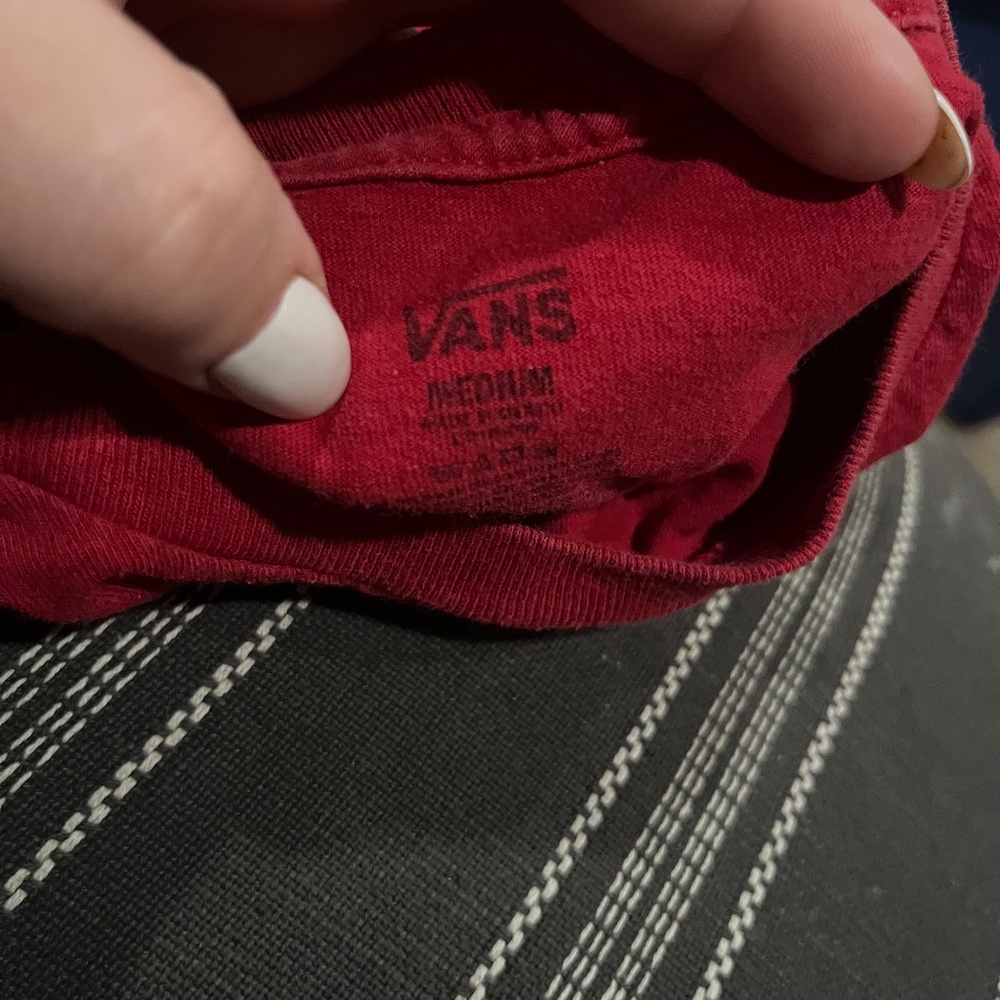 Vans Red & Checkered Classic Tee - Junior Medium - Picture 4 of 4